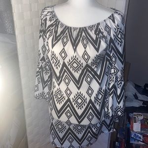 Pink Coconut black and white dress size S.